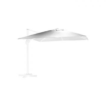 Alu Premium - Ombrellone da giardino decentrato 3x3m, colore bianco Gdlc Bianco