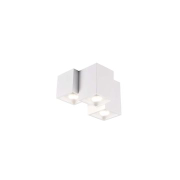 Fernando Plafoniera Metallo Bianco Opaco 3 Cubetti L. 23Cm Trio 