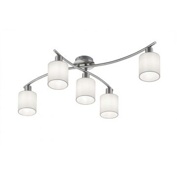 Garda Plafoniera 5 Diffusori In Tessuto Bianco L. 75Cm + 44,2Cm Trio 