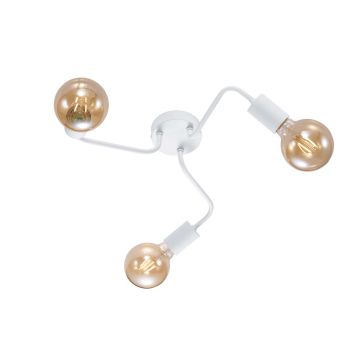 Diallo Plafoniera Tubo Metallo Bianco 3 Luci D. 47Cm Trio 