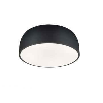 Baron Plafoniera Tonda Metallo Nero Con Diffusore Satinato D.52 Cm Trio 