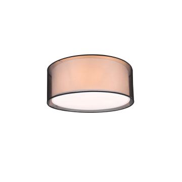 Burton Plafoniera Metallo Nero Paralume Bianco E Diffusore Esterno Traforato Nero D. 50Cm Trio 