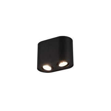 Cookie Cilindro 2 Spots Orientabili Nero L. 17,8Cm H. 12,5Cm Trio Nero