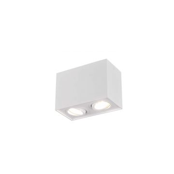 Biscuit Cubo Bianco 2 Spots Orientabili L. 17,8 X 9,6Cm H. 12,5Cm Trio Bianco