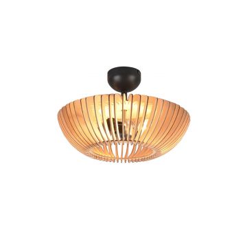 Colino Plafoniera Legno Naturale E Metallo Antracite D. 40Cm Trio 