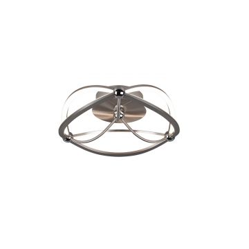 Charivari Plafoniera Led Acciaio Satinato Ellissi Dimmerabile Con Interruttore D. 41Cm Trio 