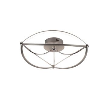 Charivari Plafoniera Led Acciaio Satinato Ellissi Dimmerabile Con Interruttore D. 62Cm Trio 