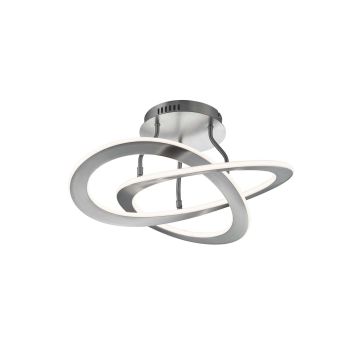 Oakland Plafoniera Led Acciaio Satinato Dimmerabile Con Interruttore A Parete D. 53Cm Trio 