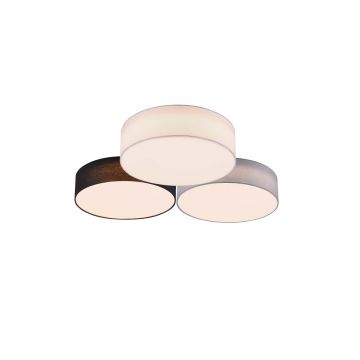 Lugano Plafoniera 3 Diffusori Bianconerogrigio L. 64,5Cm Trio 