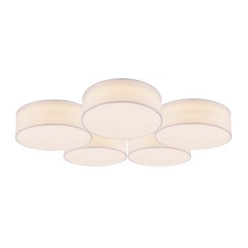 Lugano Plafoniera 5 Diffusori Bianchi L. 86,5Cm Trio 