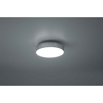 Lugano Plafoniera Led Diffusore Stoffa Grigia E Acrilico D. 30Cm Trio 