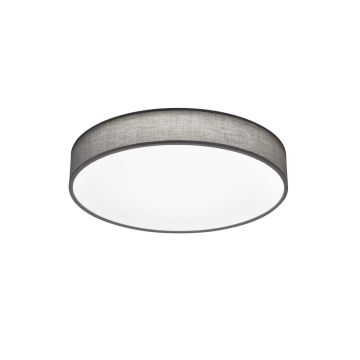 Lugano Plafoniera Led Diffusore Paralume Stoffa Grigio E Schermo Bianco Con Telecomando Regolazione Luce Calda E Fredda E Intensita' D.60Cm Trio 