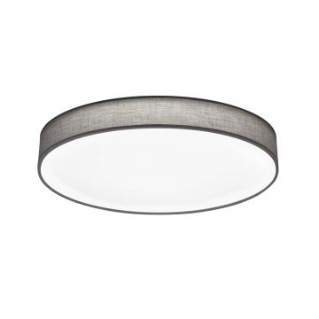 Lugano Plafoniera Led Diffusore Paralume Stoffa Grigio E Schermo Bianco Con Telecomando Regolazione Luce Calda E Fredda E Intensita' D.75Cm Trio 
