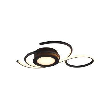 Jive Plafoniera Led Nera Con Telecomando Multifunzione L.50Cm Trio 