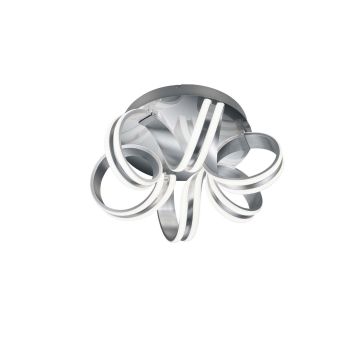 Carrera Plafoniera Led Metallo Alluminio Tiranti Regolabili Con Variazione Intensita' Con Interruttore A Parete D. 45Cm Trio 