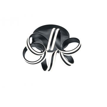 Carrera Plafoniera Led Metallo Nero Tiranti Regolabili Con Variazione Intensita' Con Interruttore A Parete D. 45Cm Trio 