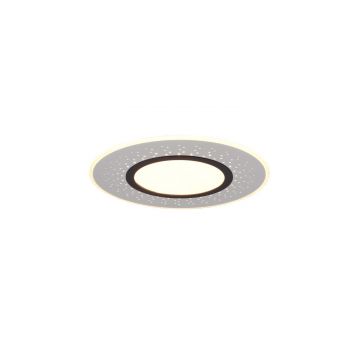 Verus Plafoniera Led Acciaio Microfori Tonda Con Telecomando Multifunzione D.50Cm Trio 