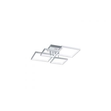 Sorrento Plafoniera Led 4 Quadrati Alluminio Satinato Con Regolazione Intensita' Con Interruttore L.52X52Cm Trio 