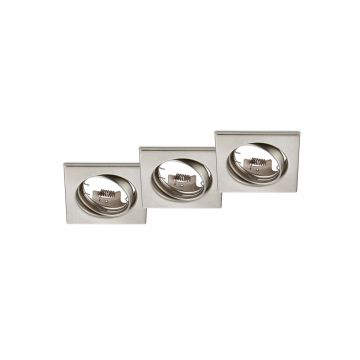 Jura Kit 3 Faretti Da Incasso Quadrati Orientabili Acciaio 8X8Cm Trio Grigio cenere