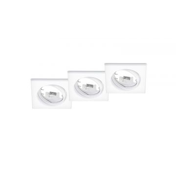 Jura Kit 3 Faretti Da Incasso Quadrati Orientabili Bianchi 8X8Cm Trio Bianco