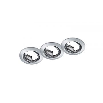 Jura Kit 3 Faretti Da Incasso Rotondi Orientabili Cromati Diam. 8,3Cm Trio Grigio 25%