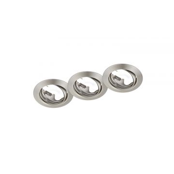 Jura Kit 3 Faretti Da Incasso Rotondi Orientabili Acciaio Diam. 8,3Cm Trio Grigio cenere