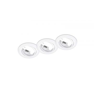 Jura Kit 3 Faretti Da Incasso Rotondi Orientabili Bianchi Diam. 8,3Cm Trio Bianco