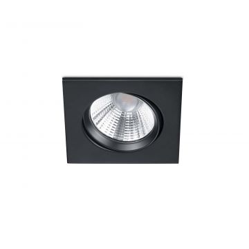 Pamir Faretto Da Incasso Led Quadrato Orientabile Nero Opaco Dimmerabile Ip23 8,5Cmx8,5Cm Trio Nero