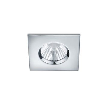 Zagros Faretto Da Incasso Led Quadrato Cromato Dimmerabile Ip65 8,5Cmx8,5Cm Trio Grigio 25%