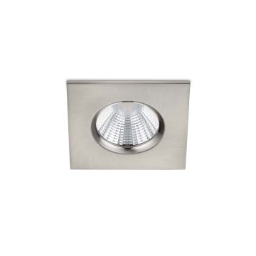 Zagros Faretto Da Incasso Led Quadrato Acciaio Dimmerabile Ip65 8,5Cmx8,5Cm Trio Grigio cenere