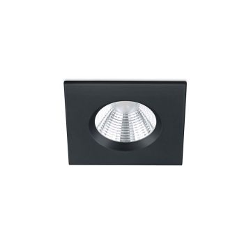 Zagros Faretto Da Incasso Led Quadrato Nero Dimmerabile Ip65 8,5Cmx8,5Cm Trio Nero