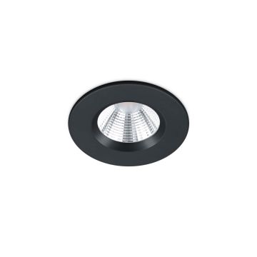 Zagros Faretto Da Incasso Led Rotondo Nero Dimmerabile Ip65 Diam. 8,5Cm Trio Nero