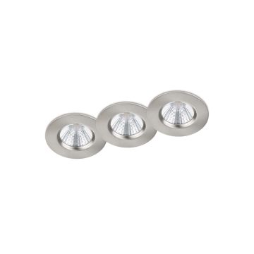 Zagros Kit 3 Faretti Da Incasso Led Rotondi Acciaio Dimmerabili Ip65 Diam. 8,5Cm Trio Grigio cenere