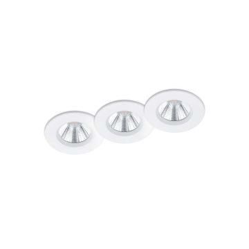 Zagros Kit 3 Faretti Da Incasso Led Rotondi Bianchi Dimmerabili Ip65 Diam. 8,5Cm Trio Bianco