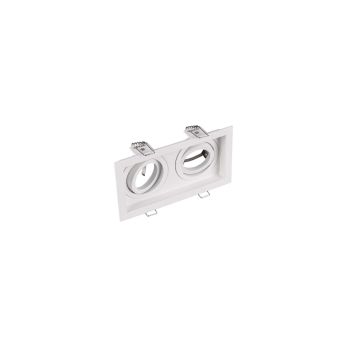 Kenai Faretto Da Incasso Doppio Rettangolare Orientabile Bianco L. 17,2Cm Trio Bianco