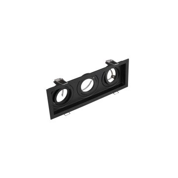 Kenai Faretto Da Incasso Triplo Rettangolare Orientabile Nero L. 25,2Cm Trio Nero