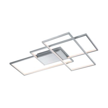 Thiago Plafoniera Grande Led Acciaio Satinato 3 Rettangoli Con Tecnologia " Wiz " Multifunzione L. 115Cm Trio 