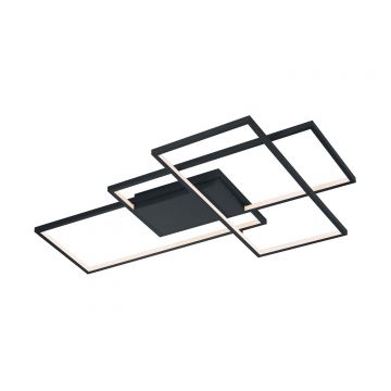 Thiago Plafoniera Grande Led Antracite 3 Rettangoli Con Tecnologia " Wiz " Multifunzione L. 115Cm Trio 
