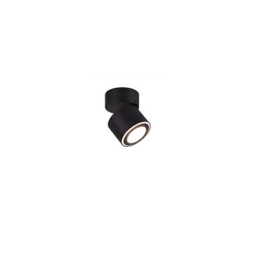 Taurus Spot Led Metallo Nero Orientabile Girevole Biemissione Interruttori Separati H. 10Cm Trio Nero