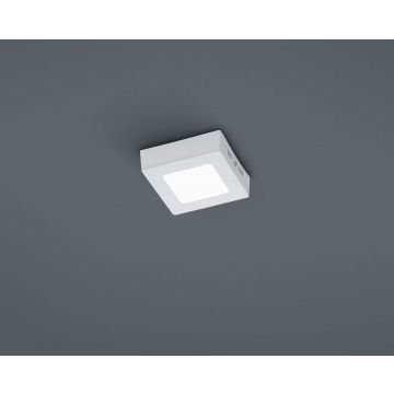 Zeus Plafoniera Led Quadrata Bianca Piccola L.12X12 Cm Trio 