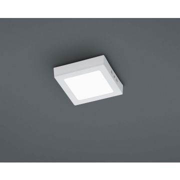 Zeus Plafoniera Led Quadrata Bianca Media L.17X17 Cm Trio 