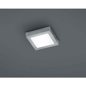 Zeus Plafoniera Led Quadrata Acciaio Media L.17X17 Cm Trio 