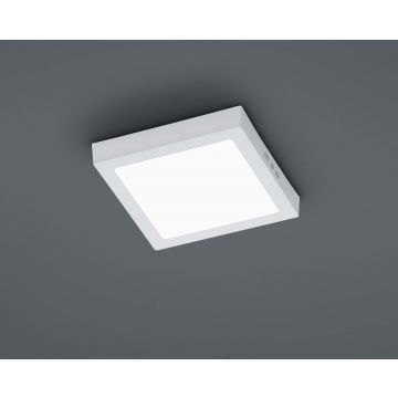 Zeus Plafoniera Led Quadrata Bianca Grande L.22,5X22,5 Cm Trio 