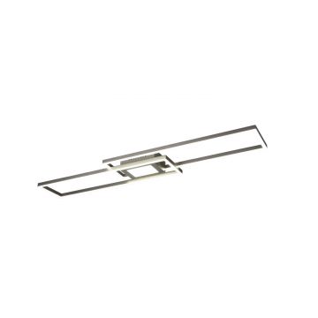Ganado Plafoniera Led Rettangolare Acciaio Retroilluminata Rgb Con Telecomando Multifunzione L. 110Cm Trio 