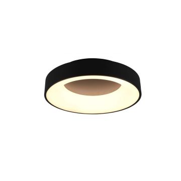 Girona Plafoniera Led Metallo Nero Opaco Con Variazione Intensita' Con Interruttore A Parete D. 45Cm Trio 