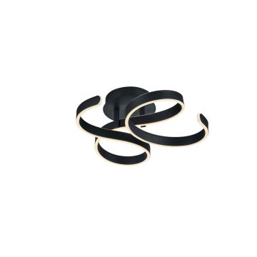 Francis Plafoniera Led Vortici Antracite Con Regolazione Intensita' Con Interruttore D.57Cm Trio 
