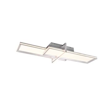 Charleston Plafoniera Led Alluminio Spazzolato 2 Rettangoli Con Accensioni Separate L. 100Cm Trio 