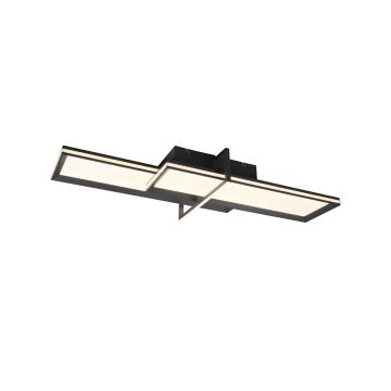 Charleston Plafoniera Led Antracite 2 Rettangoli Con Accensioni Separate L. 100Cm Trio 