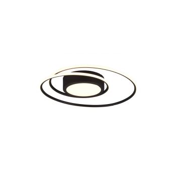 Yava Plafoniera Led Nera Tonda Con Telecomando Multifunzione D.60Cm Trio 