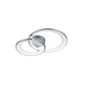 Granada Plafoniera Led Doppio Crechio Cromato Con Riflettore Bianco Opaco Con Funzione Regolazione Intensita' Con Interruttore Parete L. 59Cm Trio 
